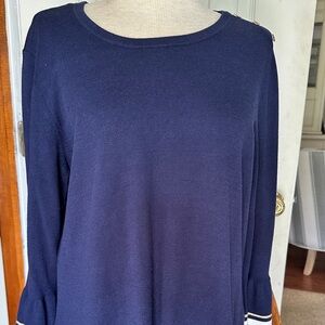 Lilly Pulitzer navy blue bell sleeve sweater